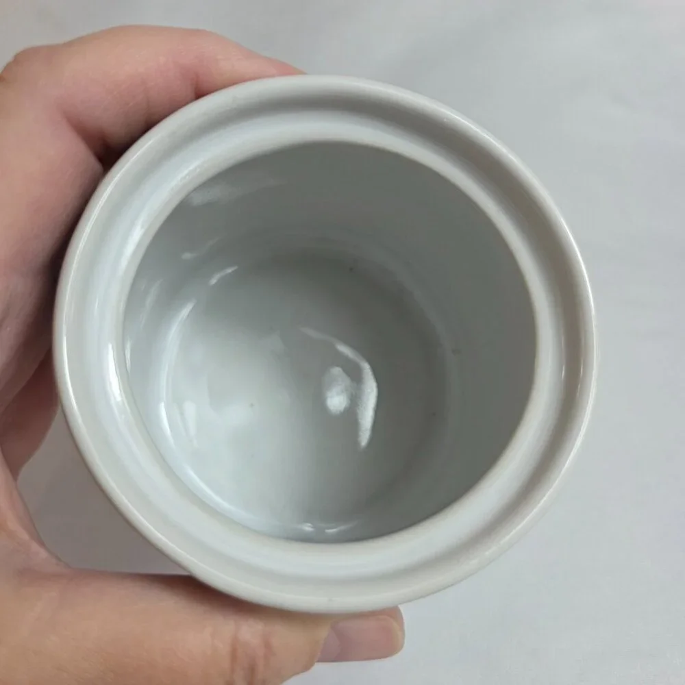Sakura Sunset Mountain Sugar Bowl with Lid White with Multicolor Border